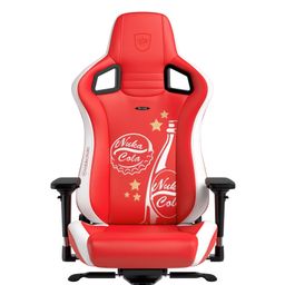 SILLA GAMING NOBLECHAIRS  EPIC EDICIÓN FALLOUT NUKA COLA CUERO SINTÉTICO NBL-PU-FNC-001 ROJO