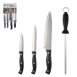 HAMILTON BEACH JUEGO | SET 3 PZAS CUCHILLOS Y CHAIRA 2.2 MM ACERO INOX HDB603