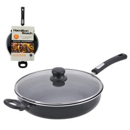 HAMILTON BEACH SARTEN ANTIADHERENTE 28CM | 11" BORDE ACAMPANADO 3.0MM C/TAPA HAA106