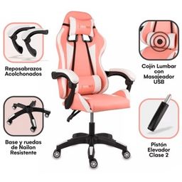 Nenotech silla gaming max negro/rojo 220LB,90-135G,GL2 -A62535