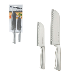 HAMILTON BEACH SET CUCHILLOS 2 PZAS SANTOKU 2.2 MM ACERO INOX HDA604