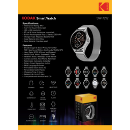 Kodak reloj inteligente SW7212 plateado 1,32" full touch
