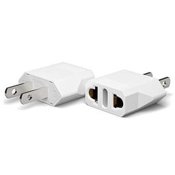 ADAPTADOR DE ENCHUFE, CONVERTIDOR DE CORRIENTE AC DE ENCHUFE EUROPEO A ENCHUFE AMERICANO - COLOR BLANCO